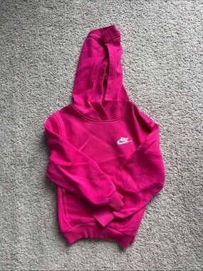 Nike Hot Pink Pullover Hoodie with White Swoosh